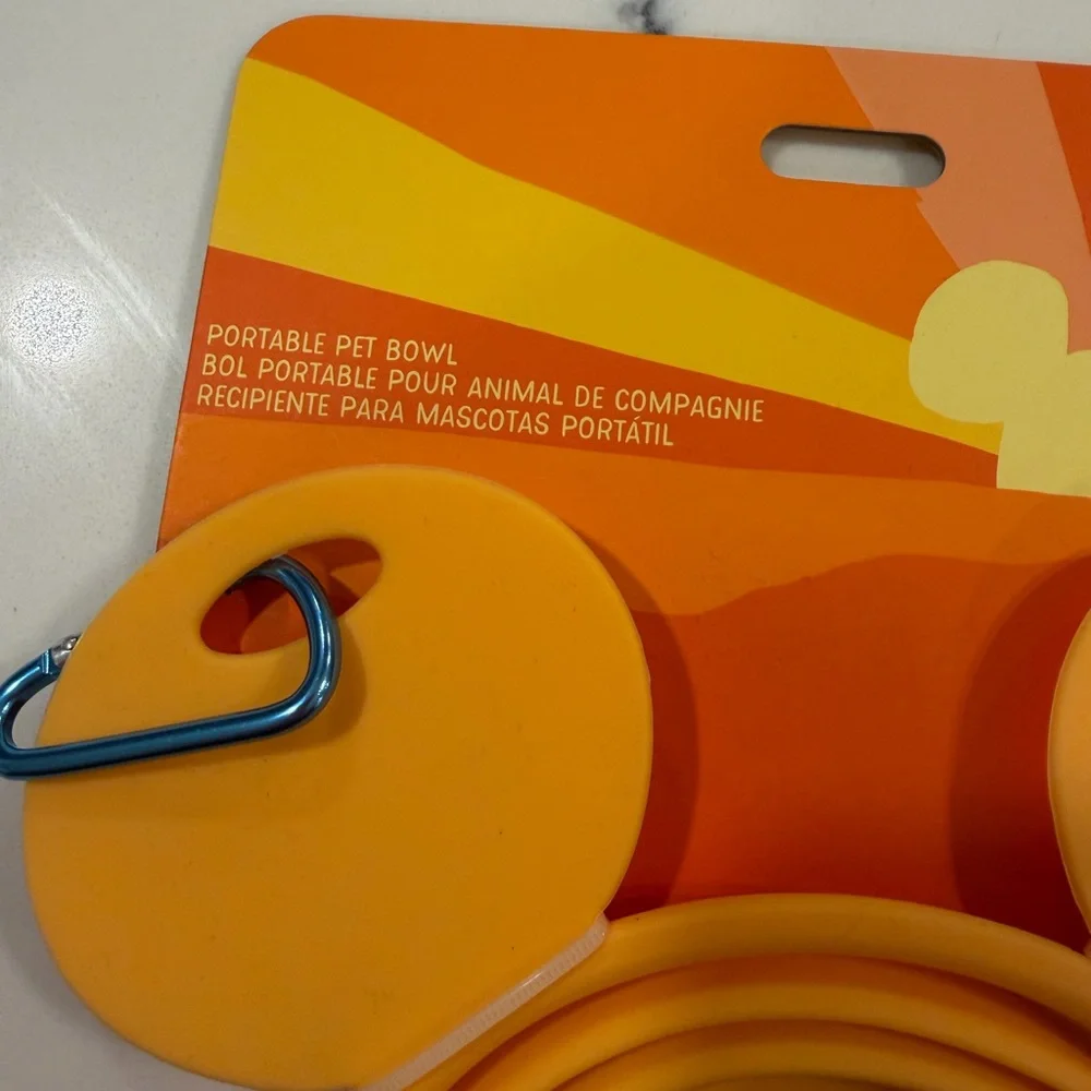 Disney Orange Mickey Pet on the go water Bowl!